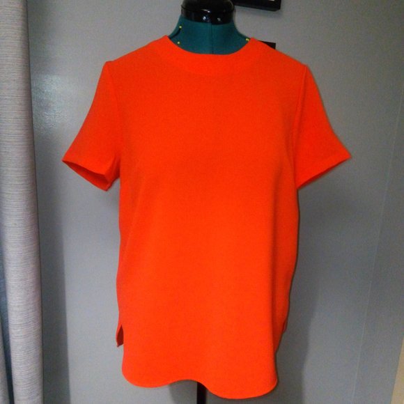 Catherine Malandrino Bright Orange Blouse Sz L NWT - Picture 2 of 12